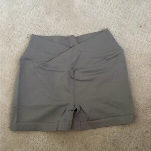 Gray Women's High-Waist Athletic Shorts